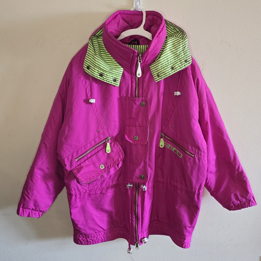 Vintage Head Sportswear Ski Jacket 80s 90s Women’s Size 8 Magenta Neon Winter